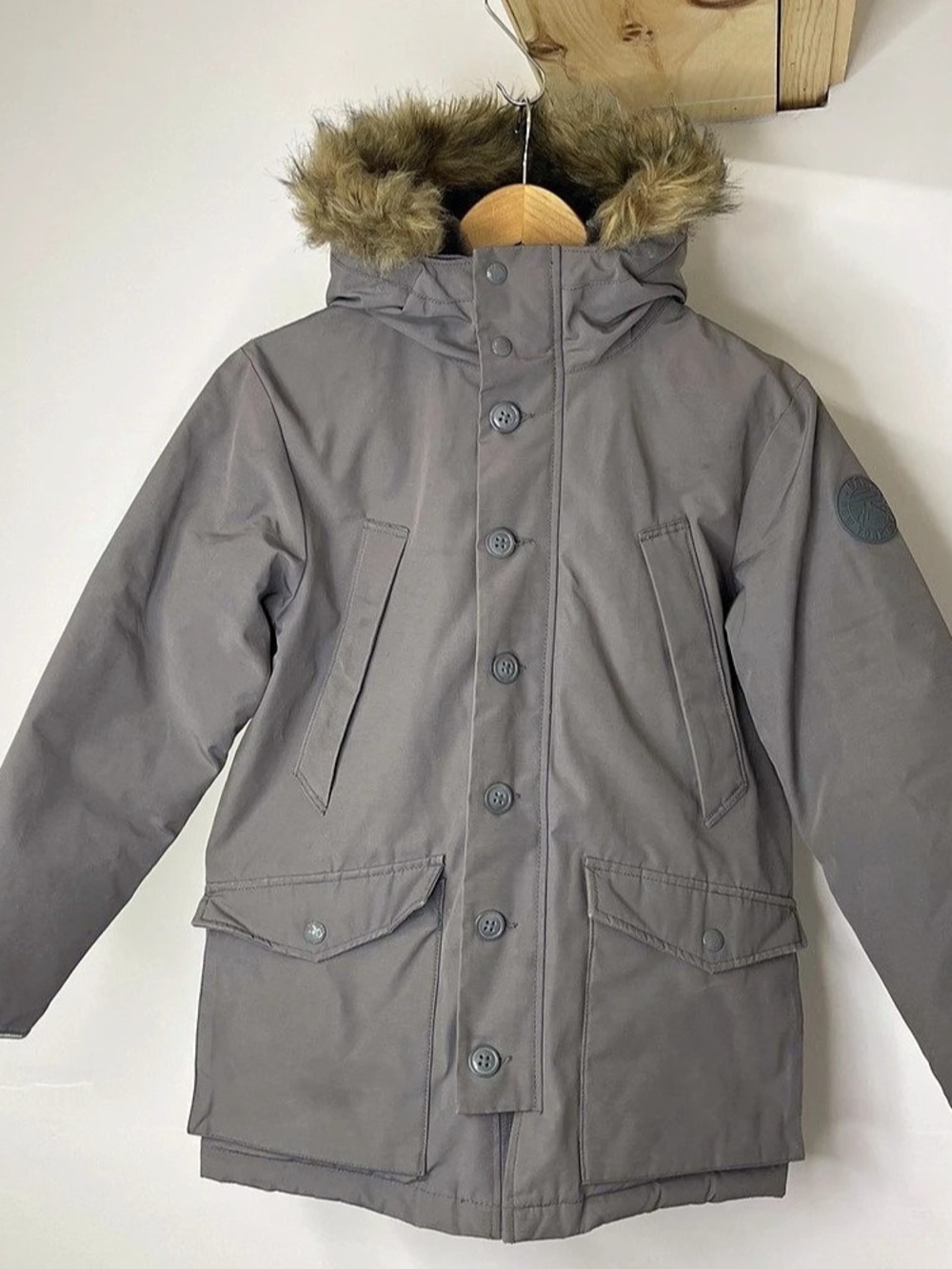 GAP Kids Warmest Winter Parka Heavyweight Puffer Jacket Gray Boy XL 14/16 160cm